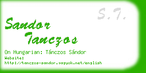 sandor tanczos business card